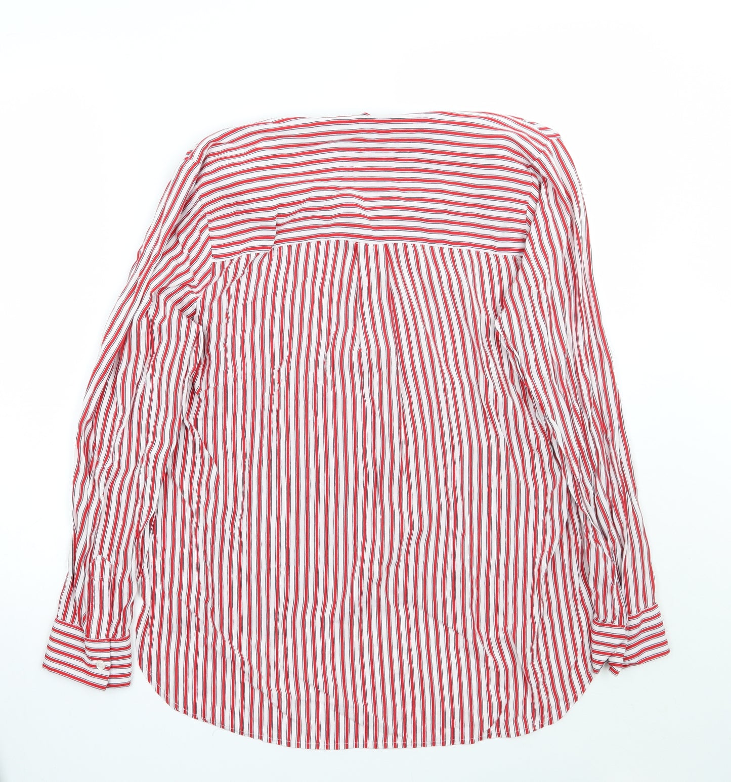 Newlook Womens White Striped  Basic Button-Up Size 10