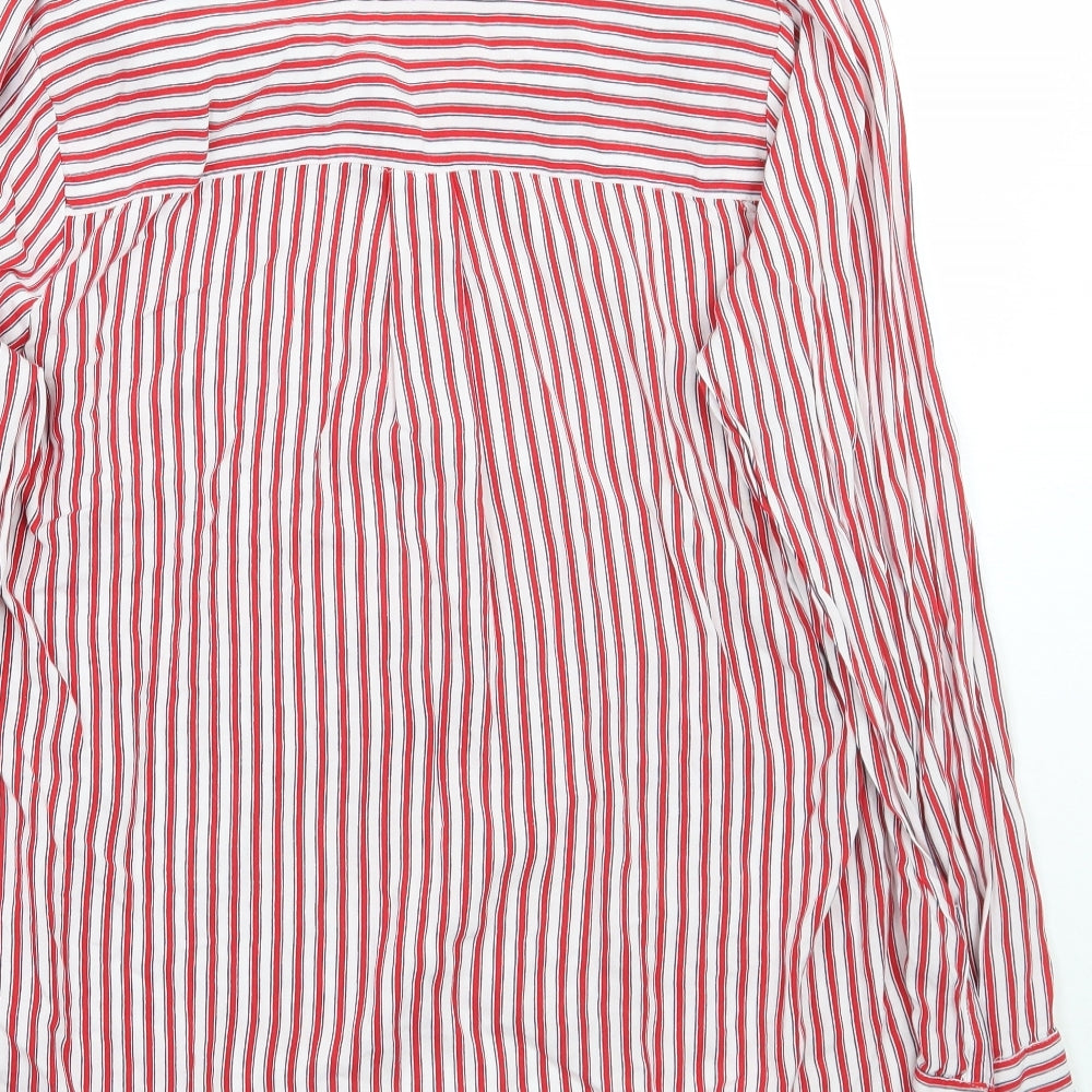 Newlook Womens White Striped  Basic Button-Up Size 10