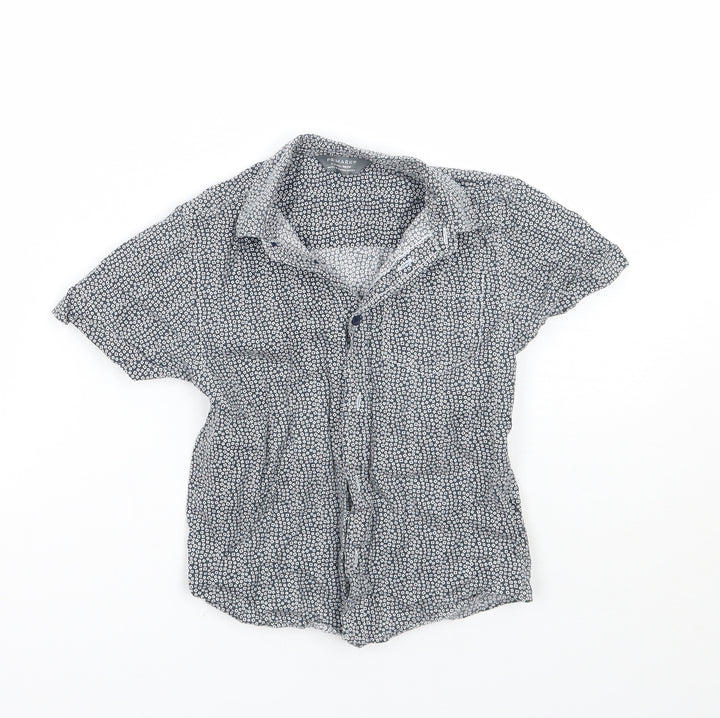 Primark Boys Grey Geometric Basic Button-Up Size 2-3 Years