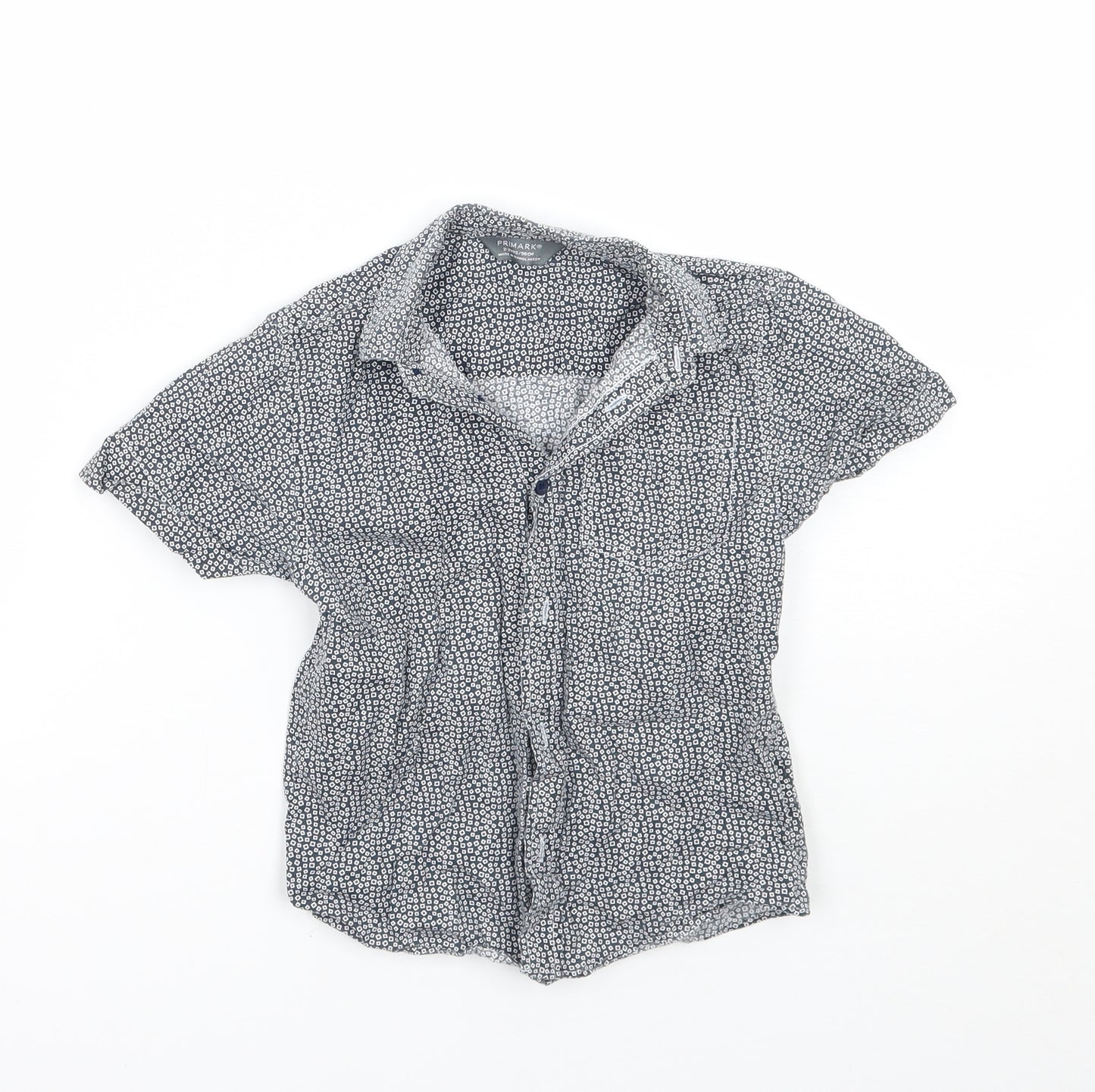 Primark Boys Grey Geometric  Basic Button-Up Size 2-3 Years