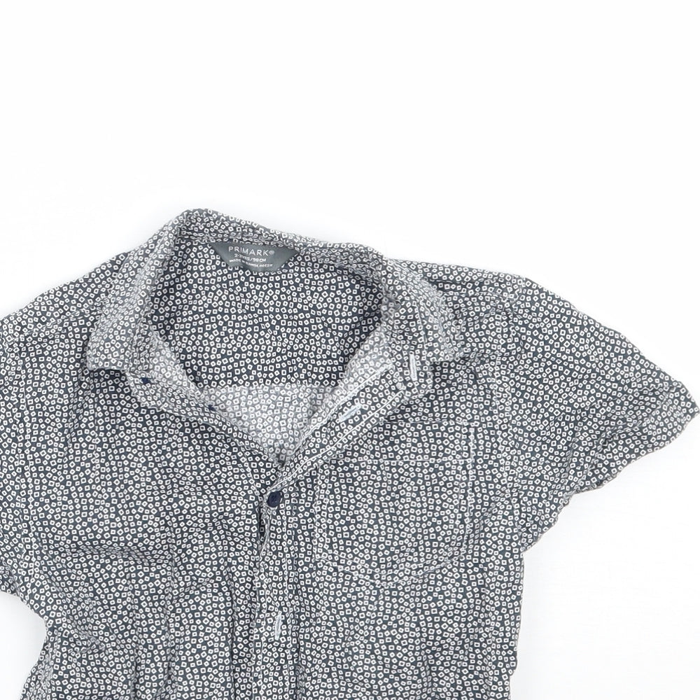 Primark Boys Grey Geometric  Basic Button-Up Size 2-3 Years