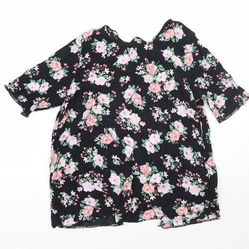 Newlook Womens Black Floral  Basic Blouse Size 10