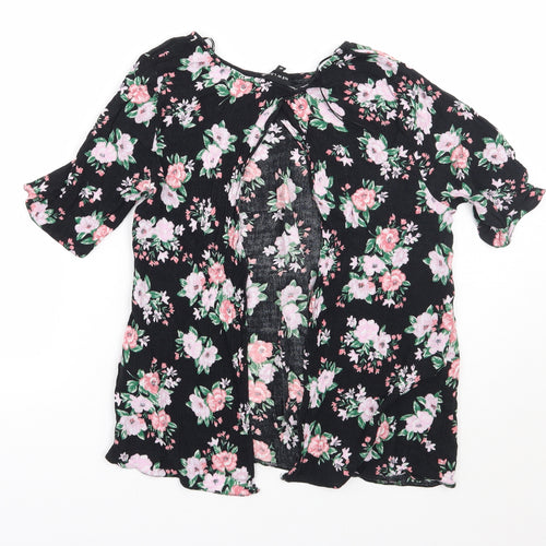 Newlook Womens Black Floral  Basic Blouse Size 10