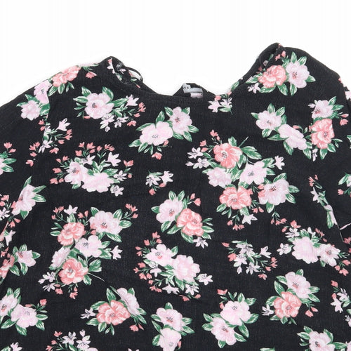 Newlook Womens Black Floral  Basic Blouse Size 10