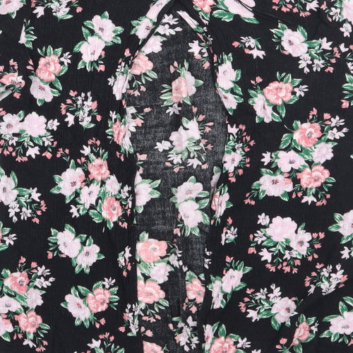 Newlook Womens Black Floral  Basic Blouse Size 10