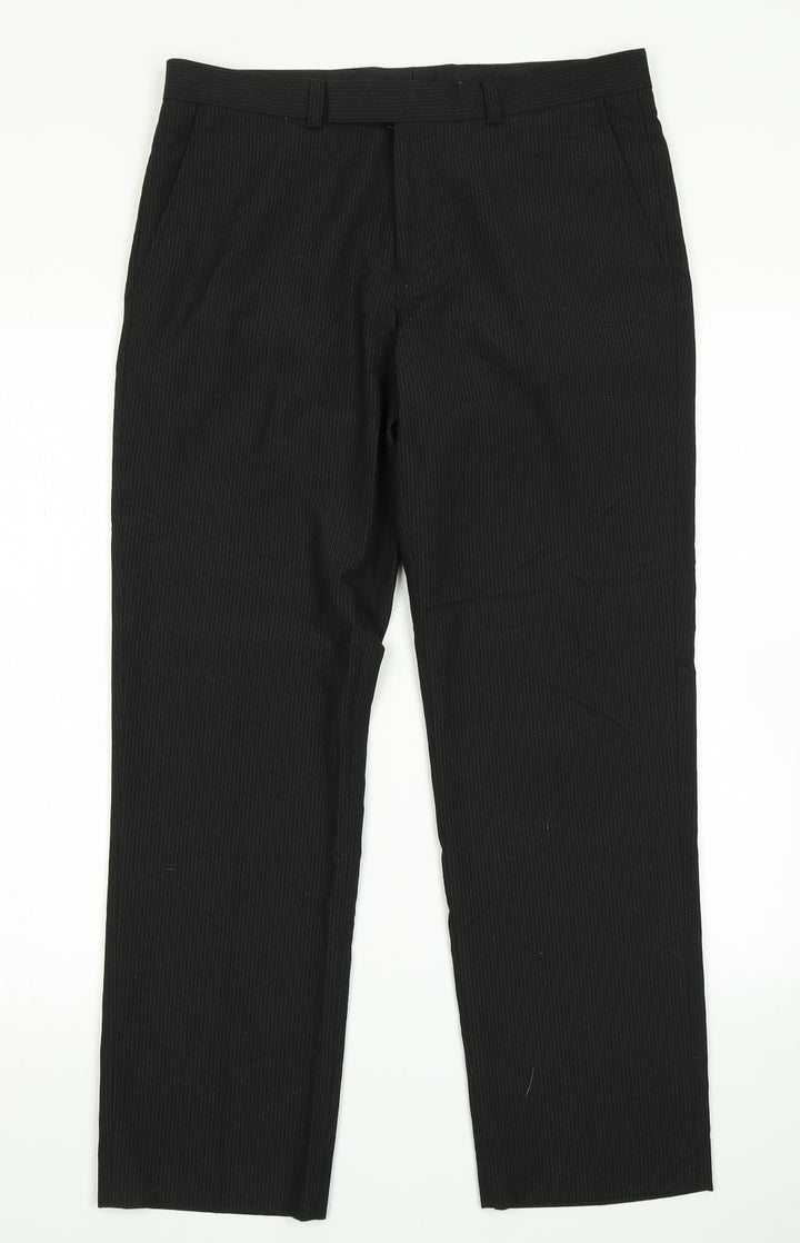Burton Mens Black Striped Dress Pants Trousers Size 32 in L26 in - Short leg