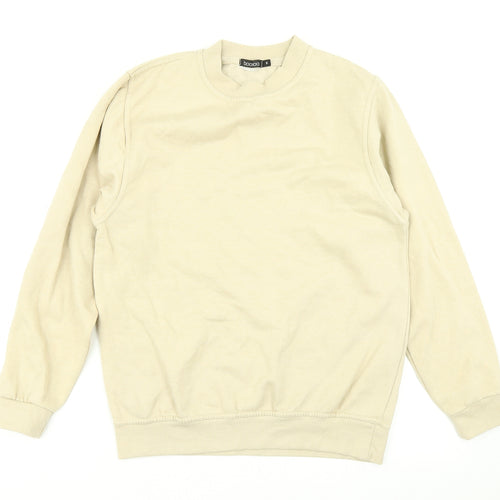 Boohoo Womens Beige   Pullover Sweatshirt Size S