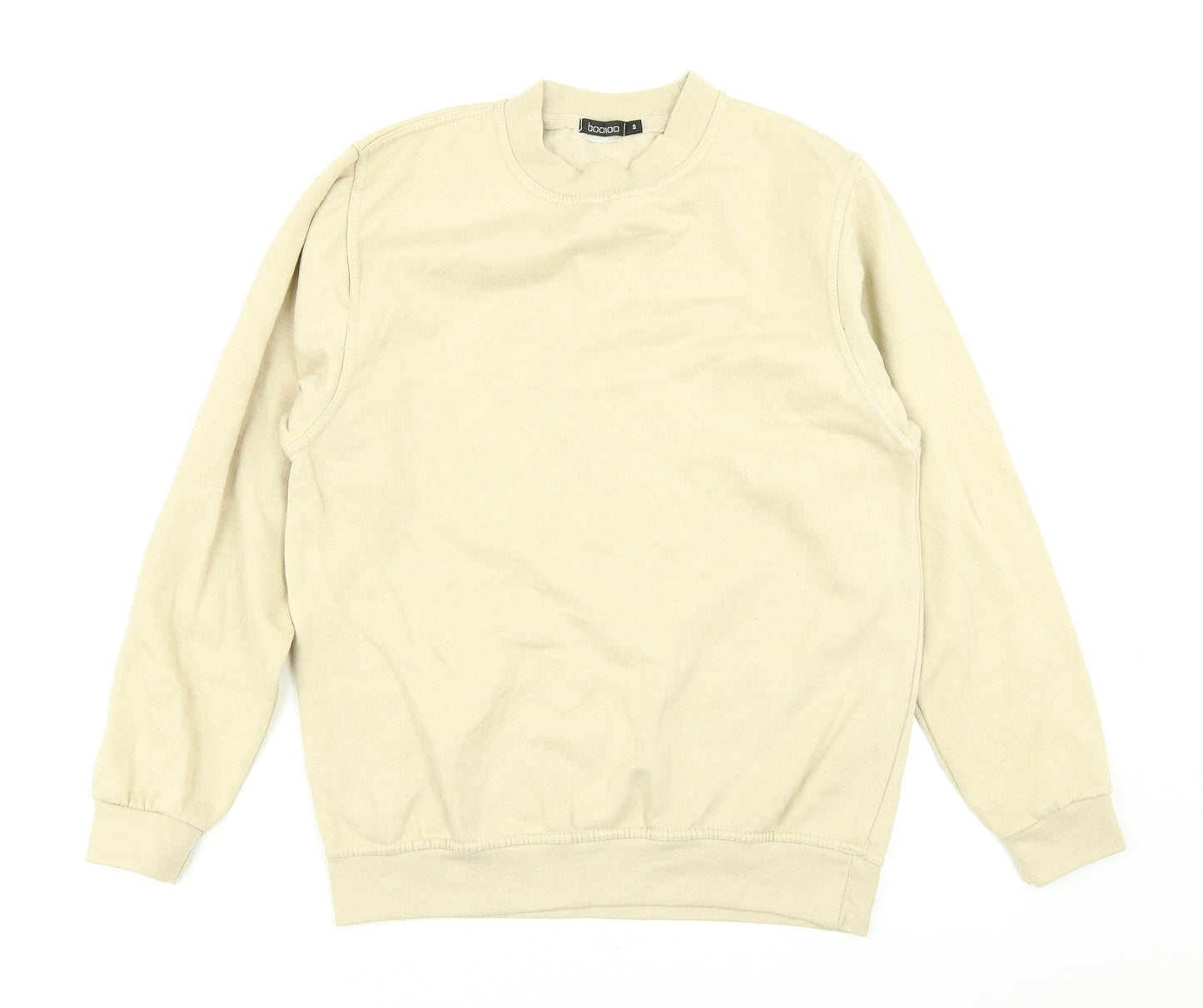 Boohoo Womens Beige   Pullover Sweatshirt Size S