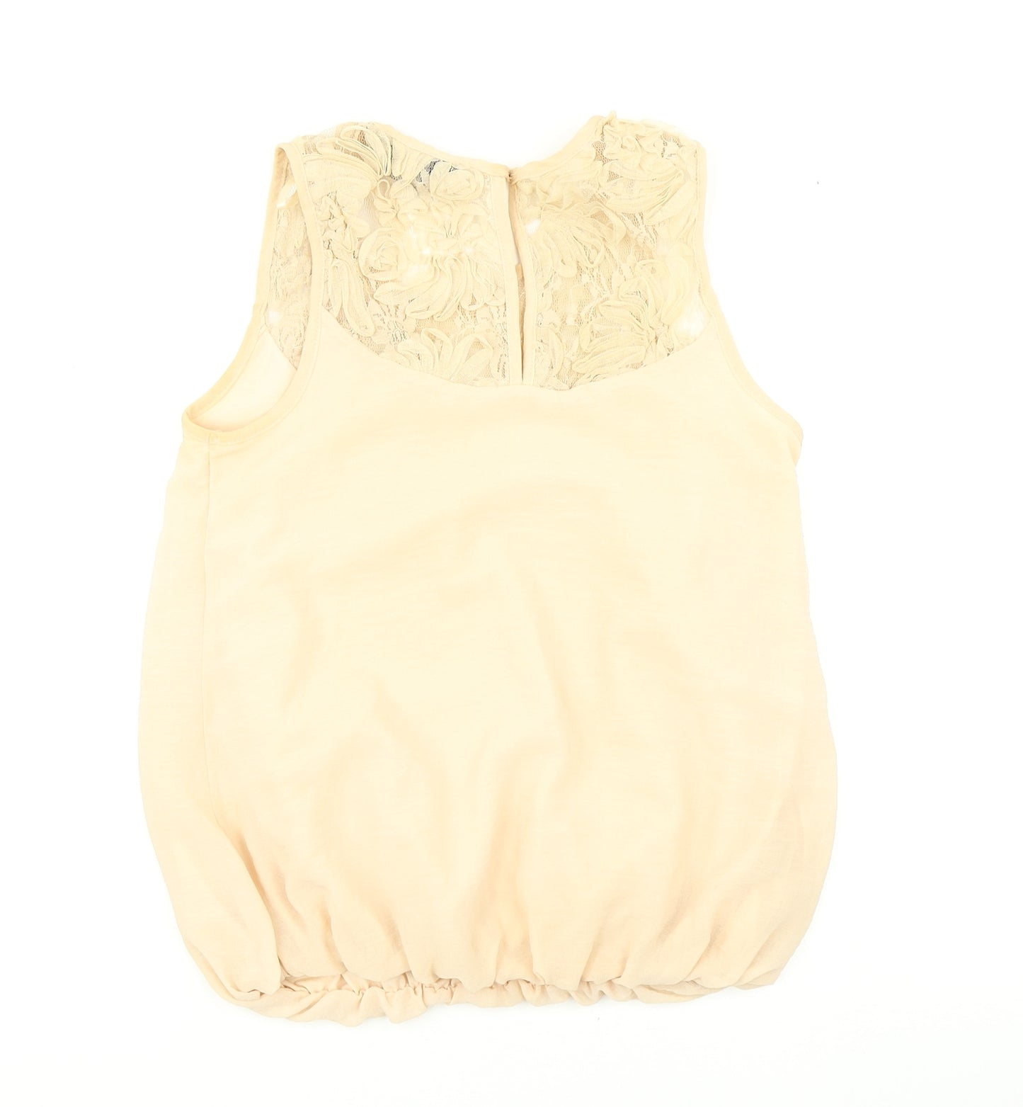 Dorothy Perkins Womens Beige   Basic Blouse Size 6  - Lace neckline