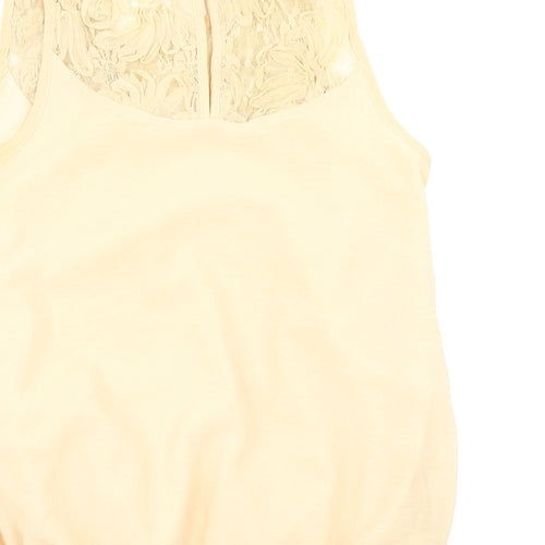 Dorothy Perkins Womens Beige   Basic Blouse Size 6  - Lace neckline