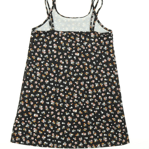 Primark Girls Black Floral  A-Line  Size 8-9 Years