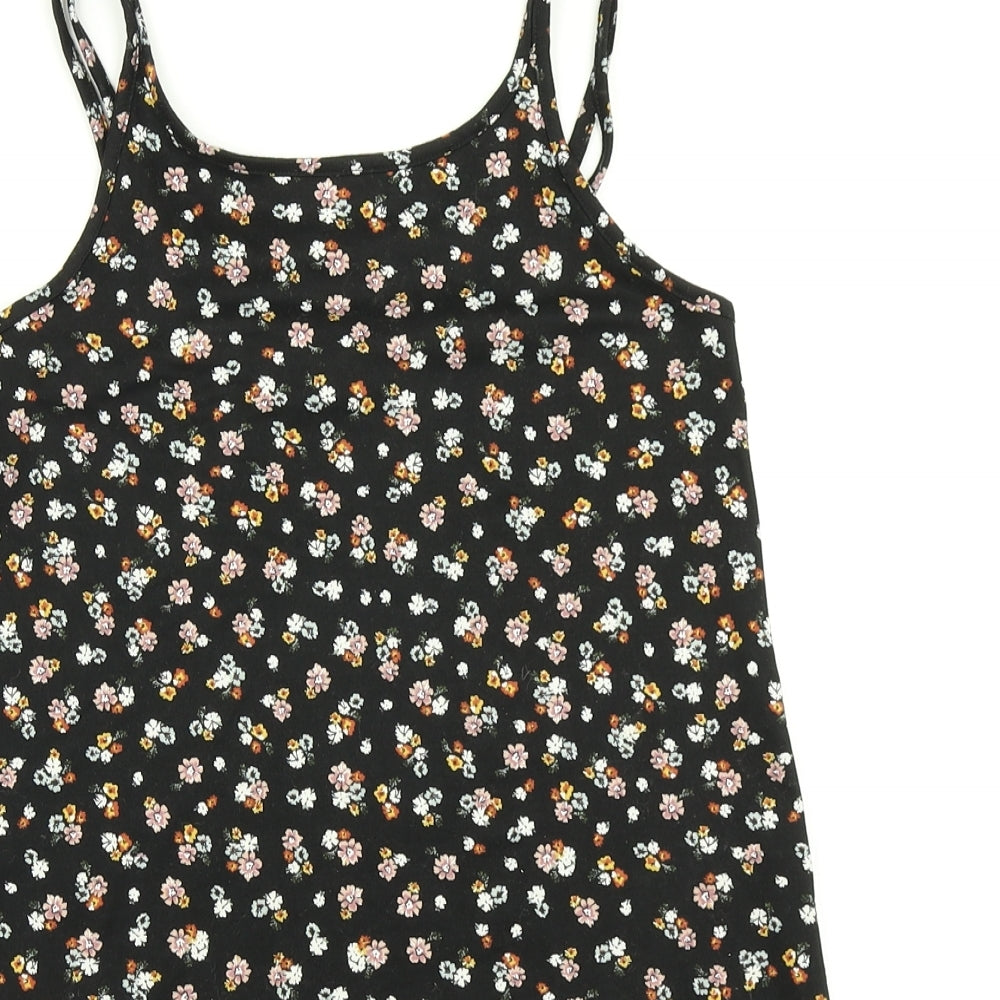 Primark Girls Black Floral  A-Line  Size 8-9 Years