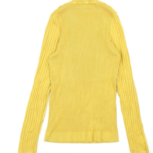New Look Womens Yellow  Knit Pullover Jumper Size 12
