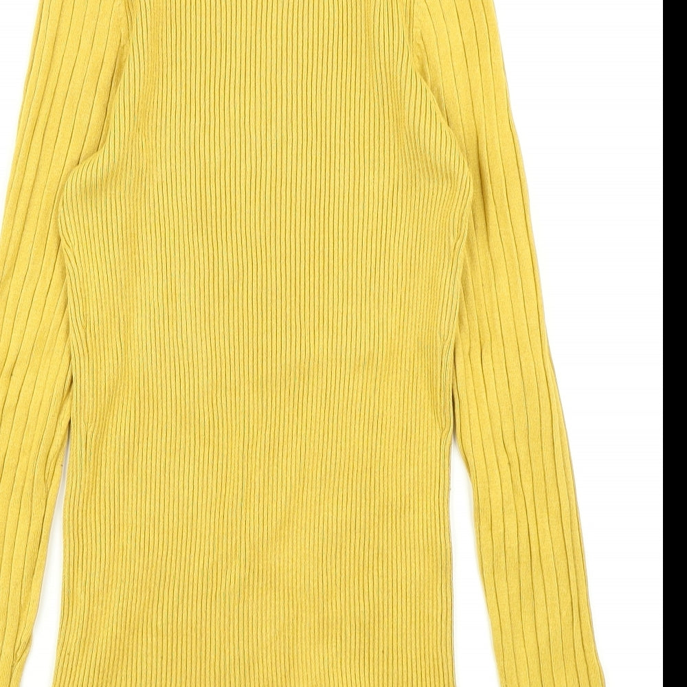 New Look Womens Yellow  Knit Pullover Jumper Size 12