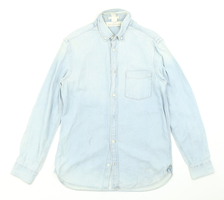 H&M Mens Blue  Denim  Button-Up Size S