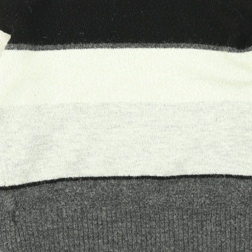 H&M Womens Grey Striped Knit Pullover Jumper Size XS