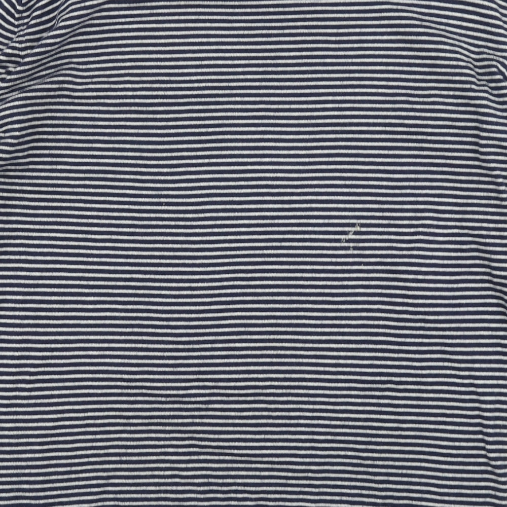 Zara Mens Blue Striped   T-Shirt Size XL