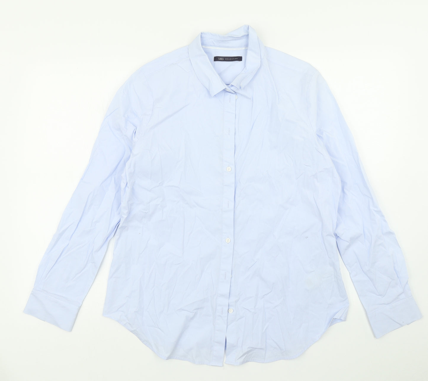 M&S Collection Womens Blue   Basic Button-Up Size 14