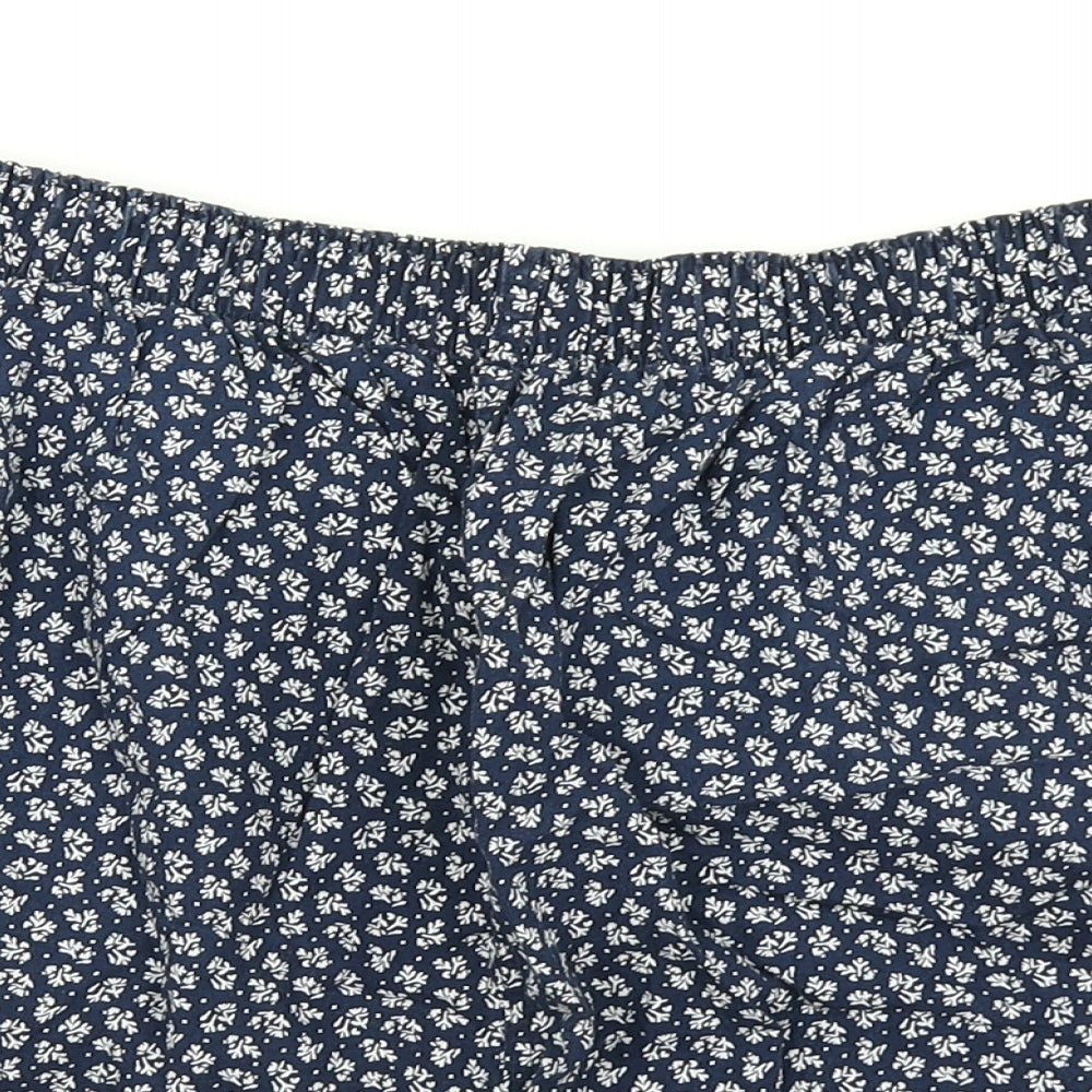 M&S Womens Blue Floral  Hot Pants Shorts Size XL