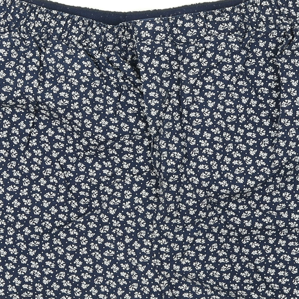 M&S Womens Blue Floral  Hot Pants Shorts Size XL