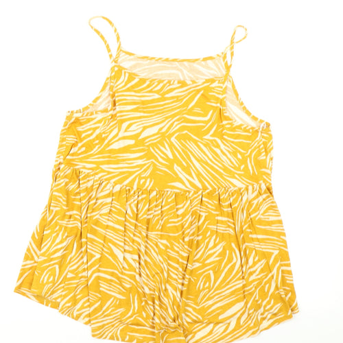 New Look Womens Yellow Animal Print  Camisole T-Shirt Size 12