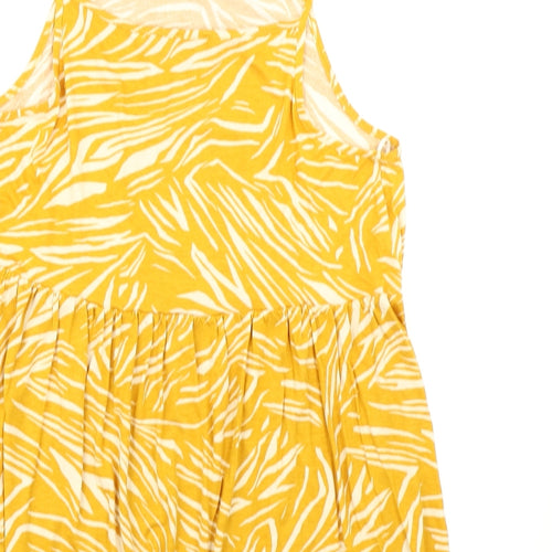 New Look Womens Yellow Animal Print  Camisole T-Shirt Size 12