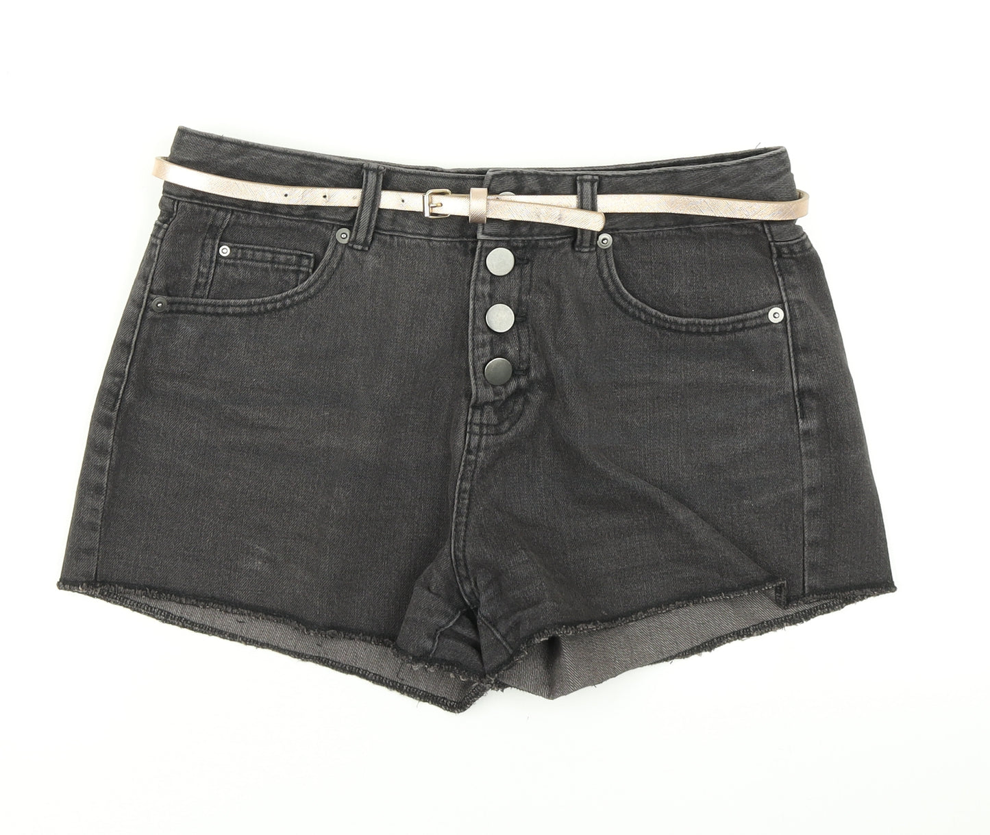 George Womens Black  Denim Hot Pants Shorts Size 10