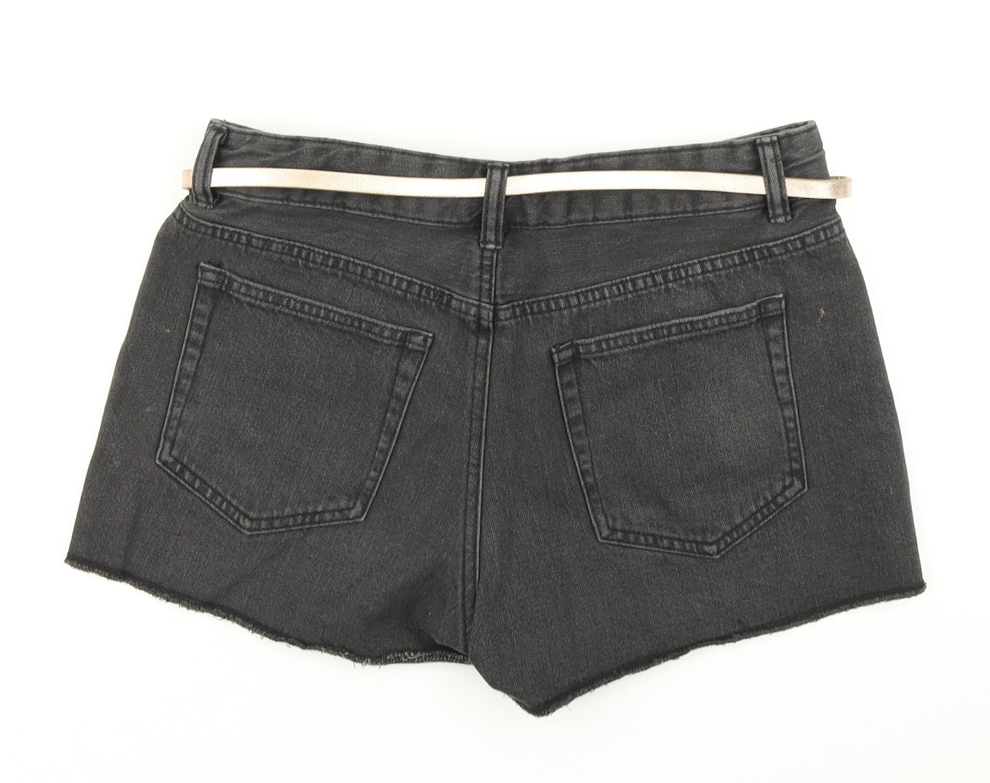 George Womens Black  Denim Hot Pants Shorts Size 10