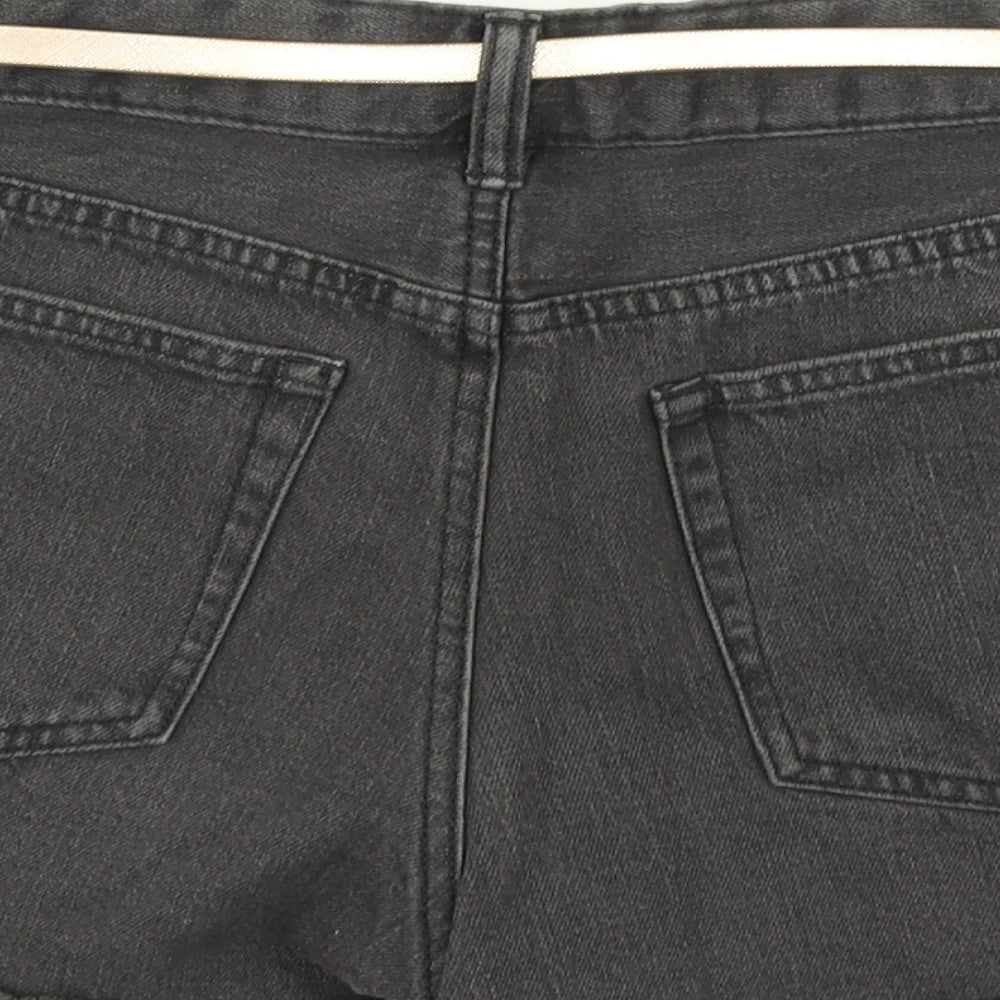 George Womens Black  Denim Hot Pants Shorts Size 10