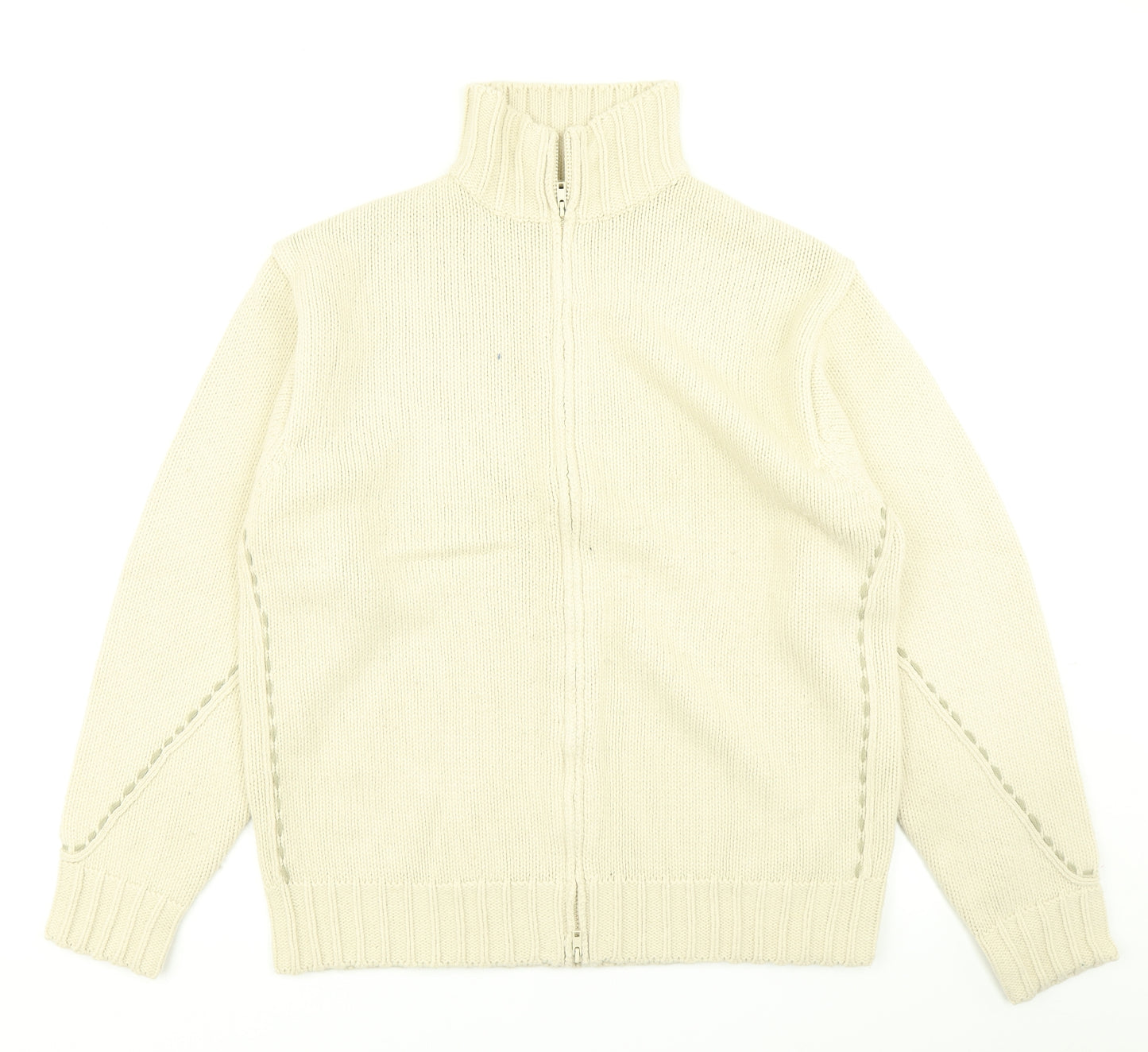 Reefer Mens Beige  Knit Cardigan Jumper Size XL
