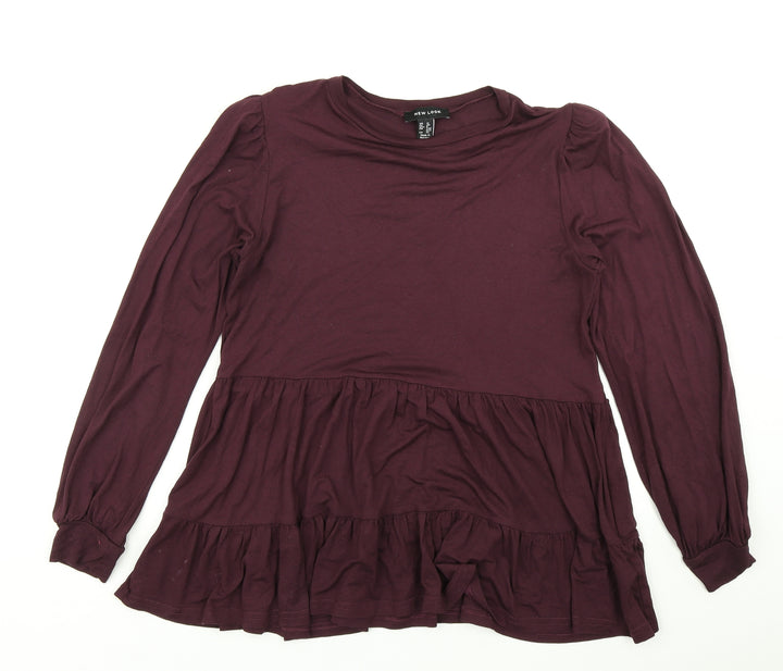 New Look Womens Purple Basic T-Shirt Size 12
