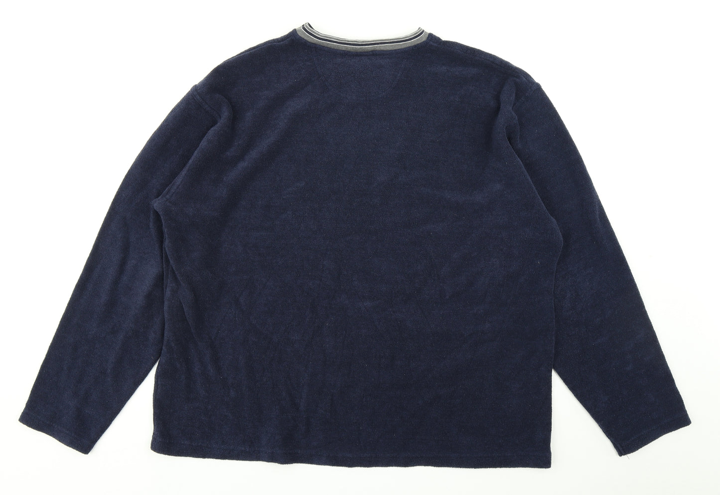 ILA Authentic Sportswear Mens Blue  Fleece Pullover Sweatshirt Size L