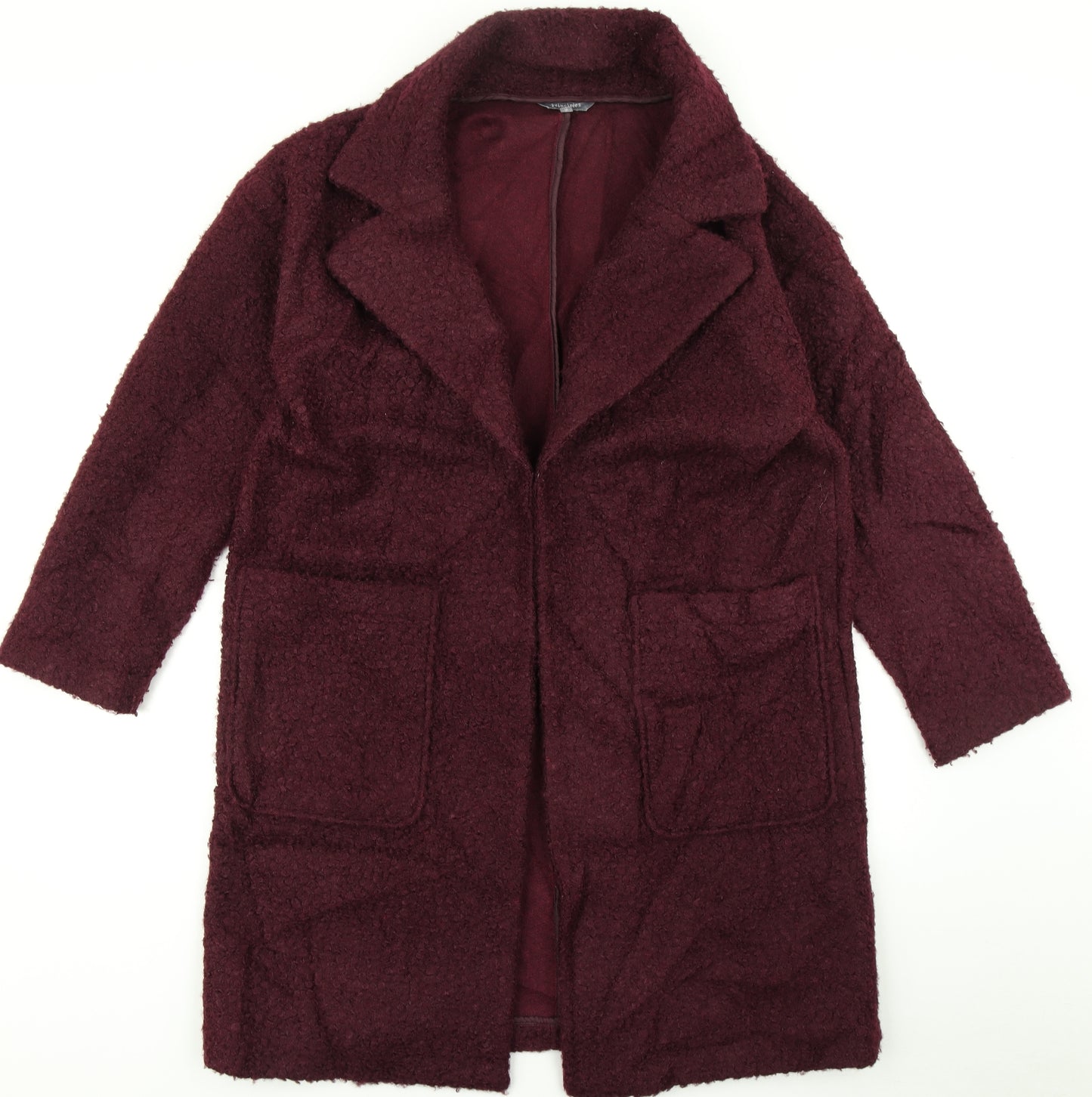 Principles Womens Purple  Fleece Overcoat Coat Size 16  - Teddy Coat