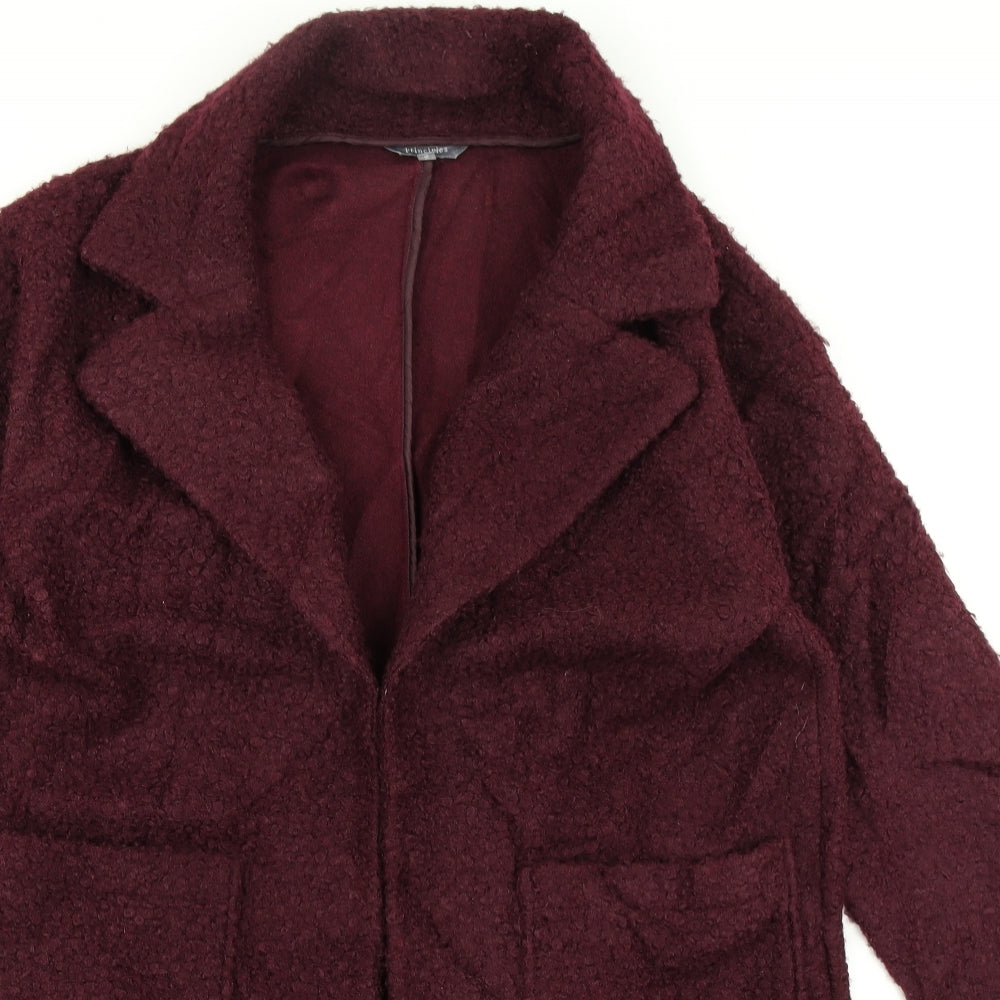 Principles Womens Purple  Fleece Overcoat Coat Size 16  - Teddy Coat