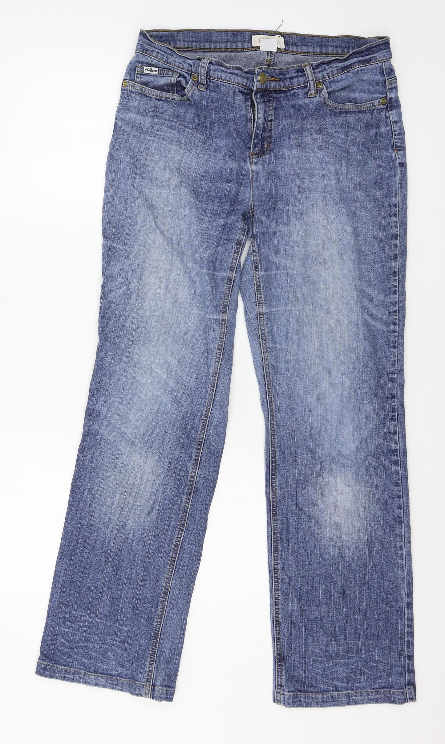 John Bane Womens Blue  Denim Straight Jeans Size 14 L29 in