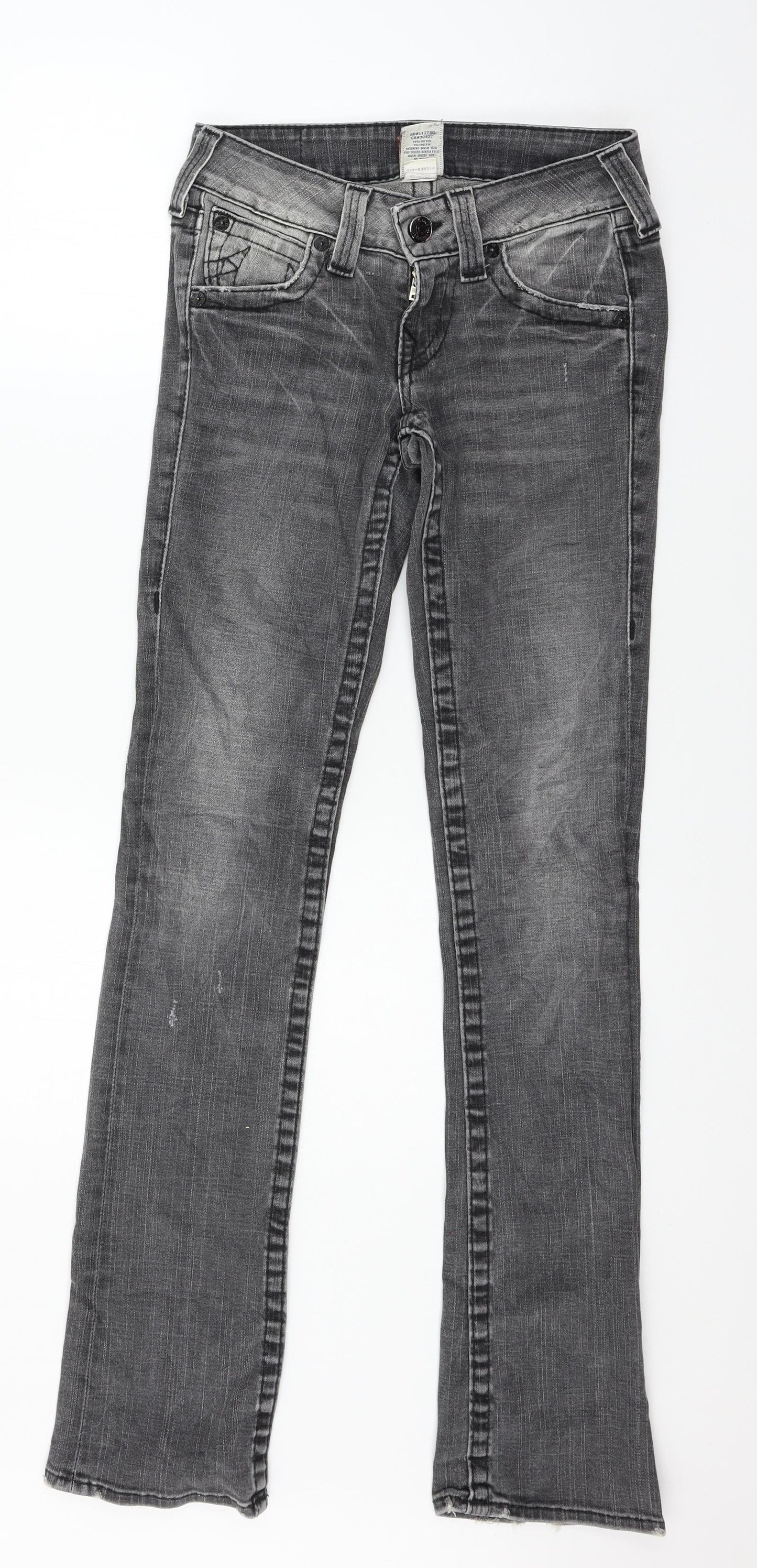 True Religion Womens Grey  Denim Straight Jeans Size 25 in L32 in