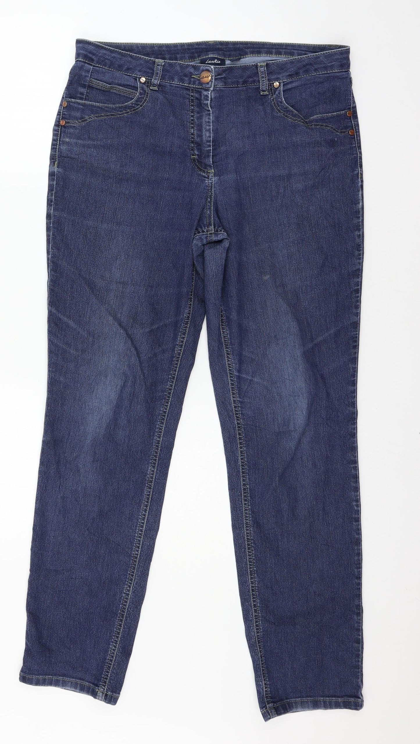 LauRie Womens Blue  Denim Straight Jeans Size 14 L30 in
