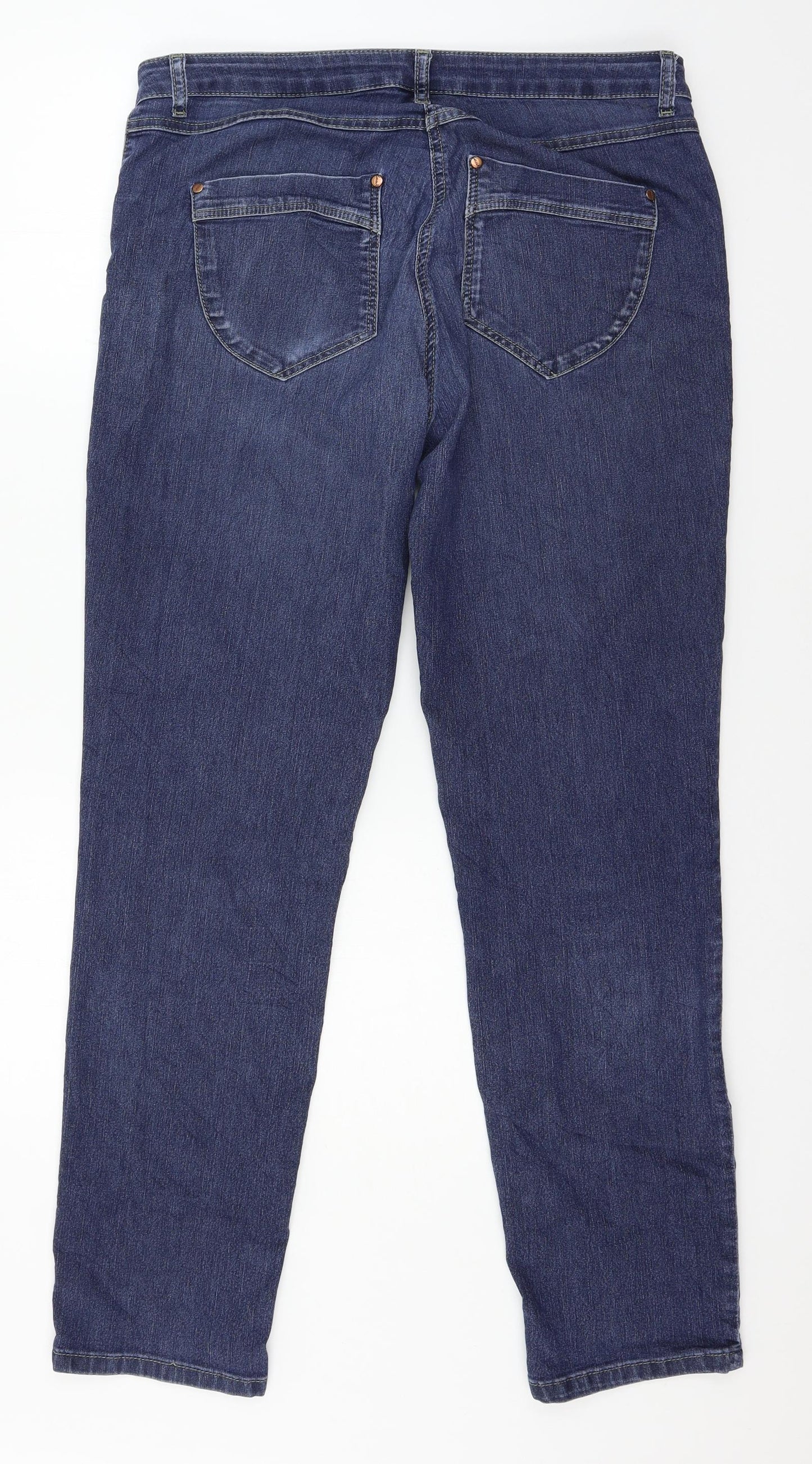 LauRie Womens Blue  Denim Straight Jeans Size 14 L30 in