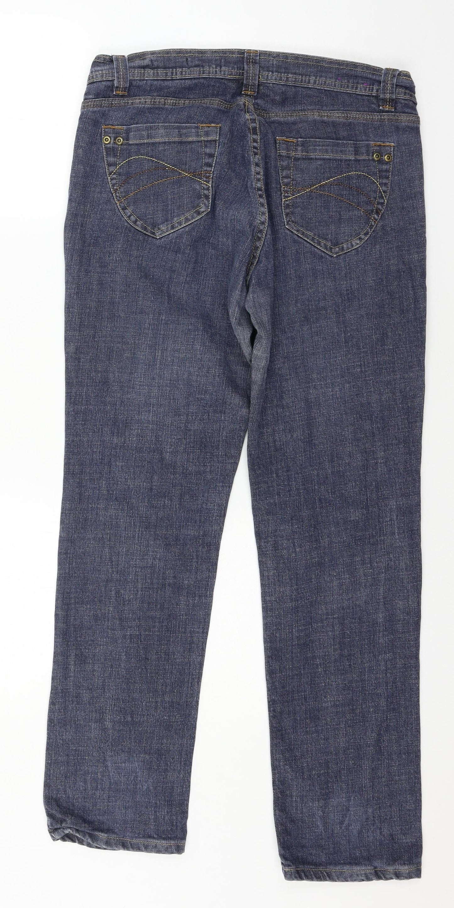 House of Denim Womens Blue  Denim Straight Jeans Size 14 L28 in
