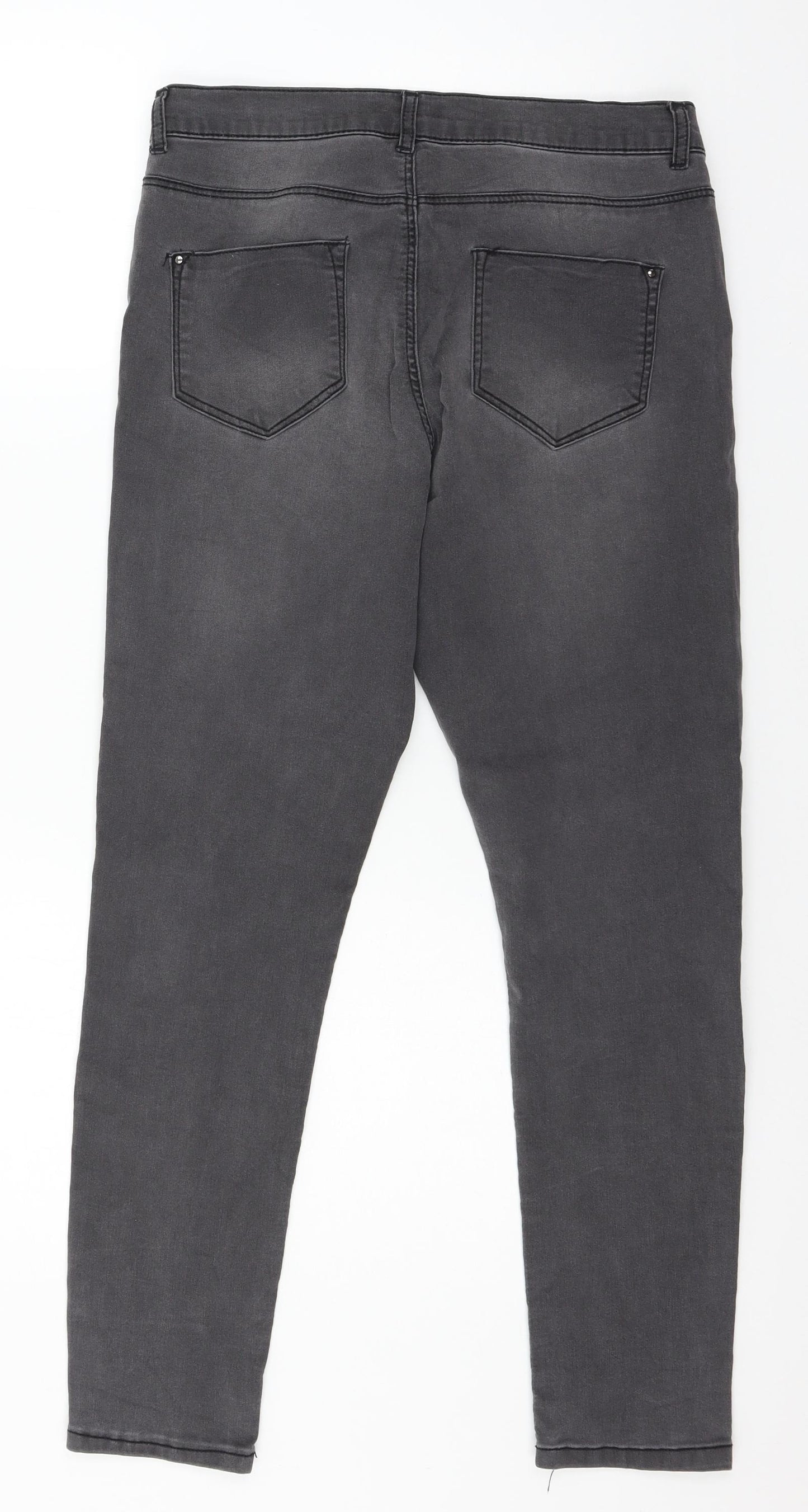 Dorothy Perkins Womens Grey  Denim Skinny Jeans Size 14 L27 in