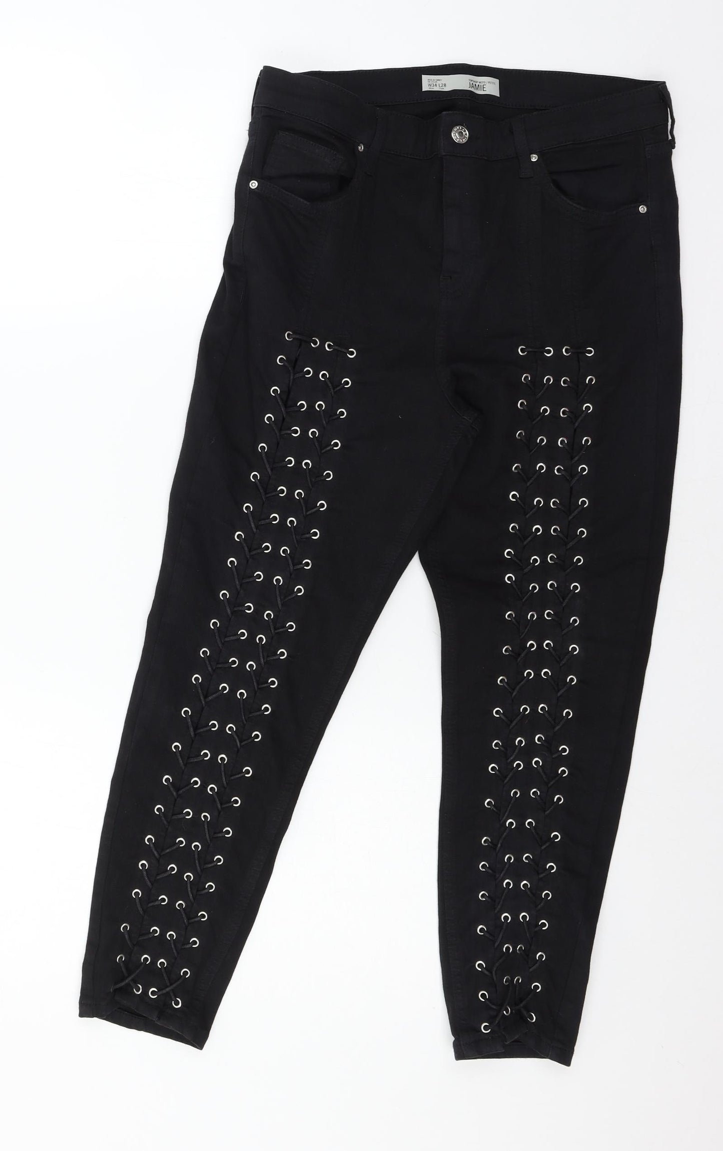 TU Womens Black  Denim Cropped Jeans Size 34 in L28 in