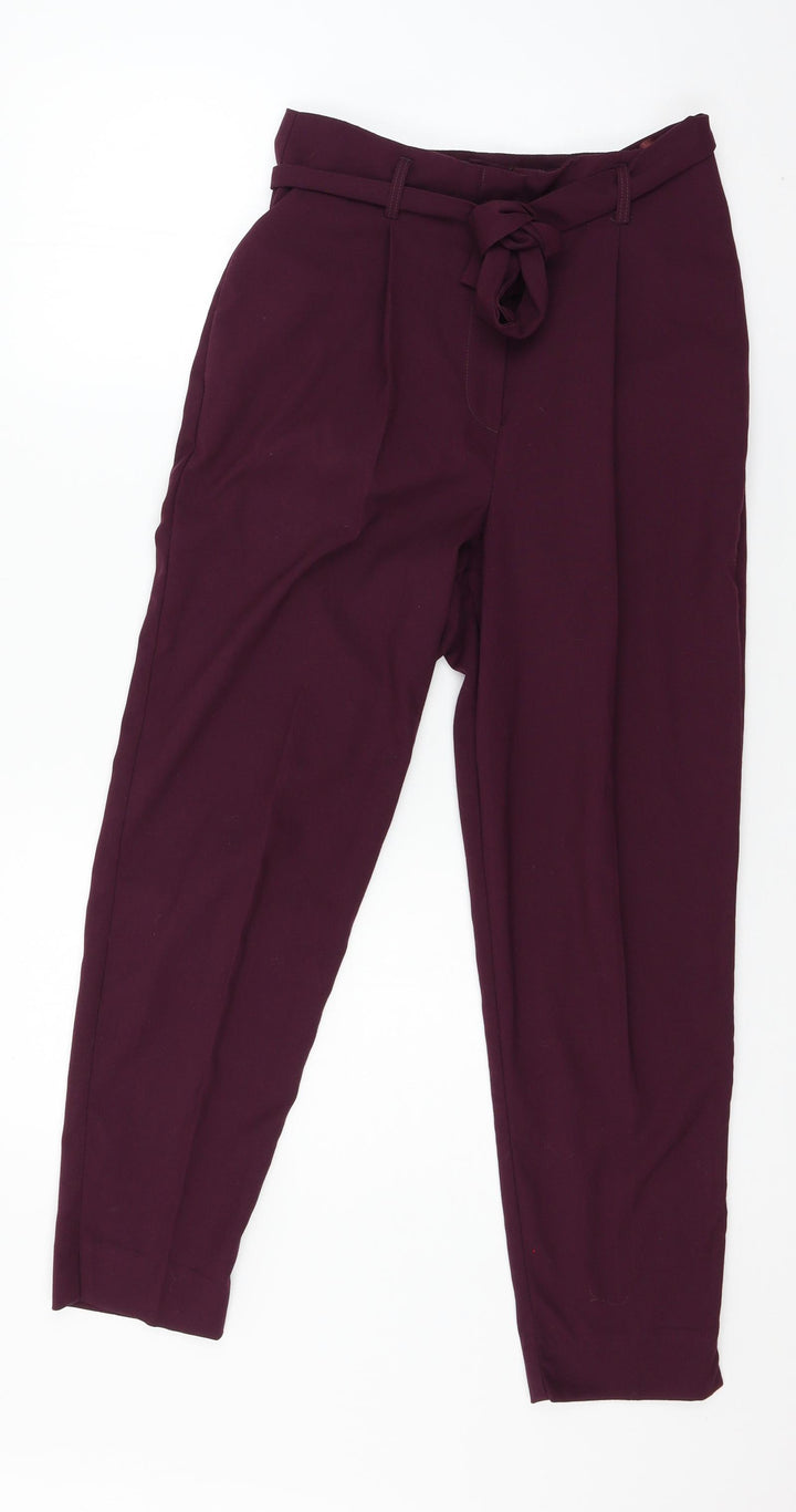 New Look Womens Purple Trousers Size 8 L25 in