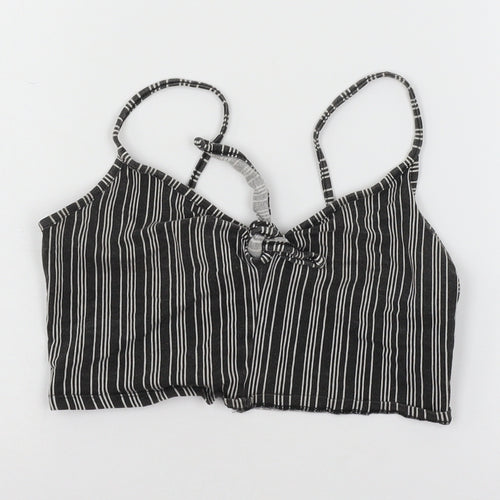 Primark Womens Grey Striped Jersey Basic Tank Size 8