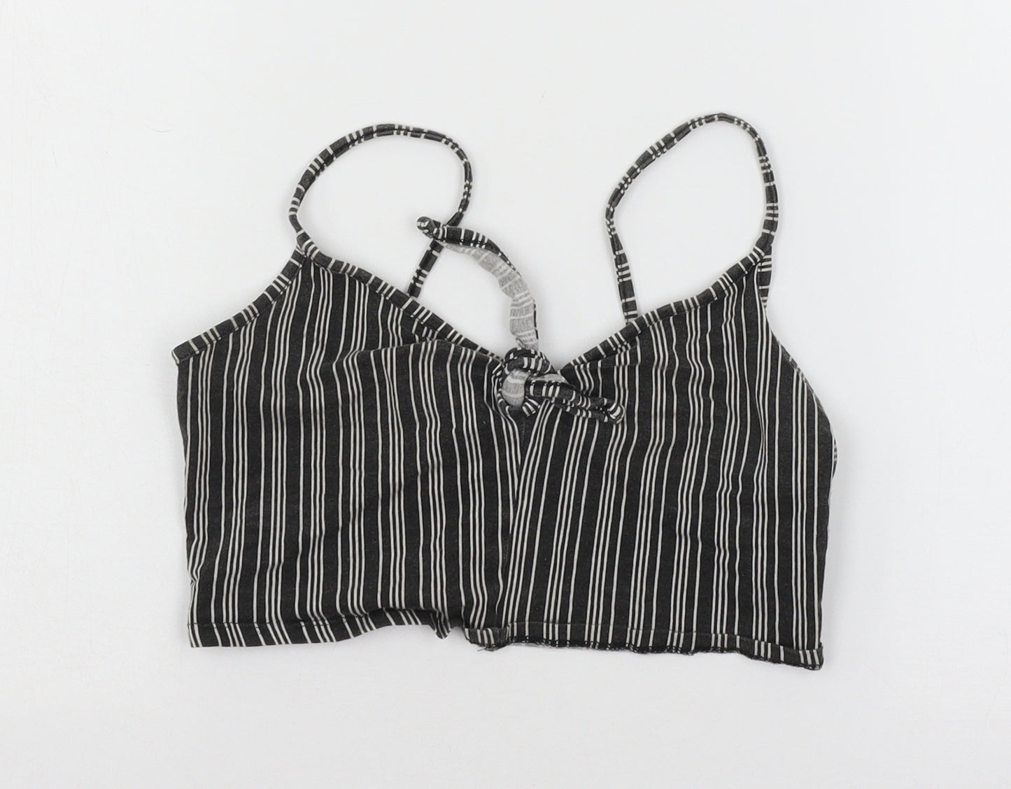 Primark Womens Grey Striped Jersey Basic Tank Size 8