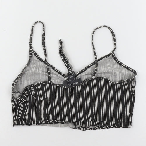 Primark Womens Grey Striped Jersey Basic Tank Size 8