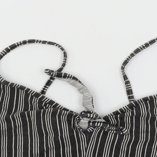 Primark Womens Grey Striped Jersey Basic Tank Size 8