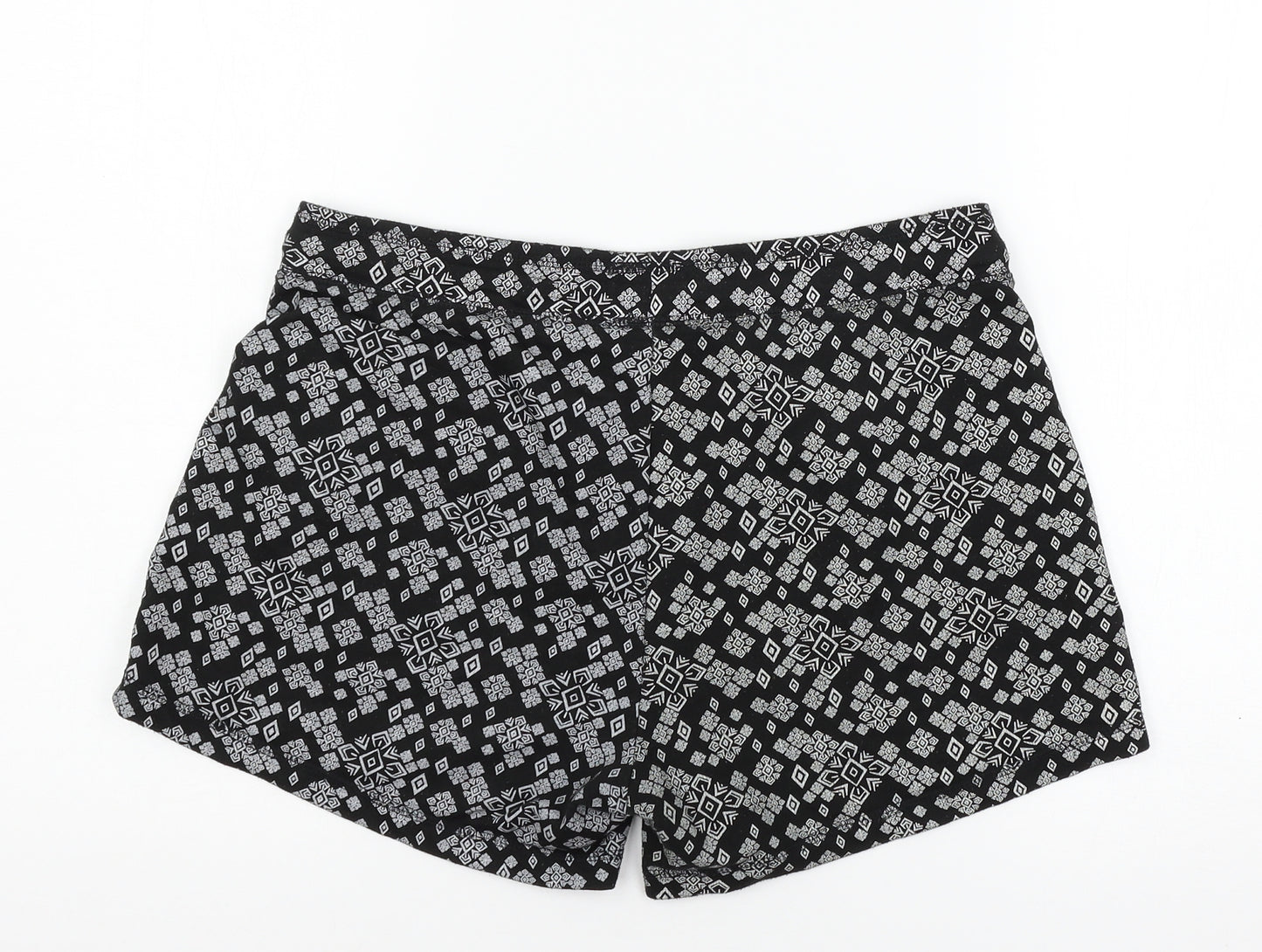 Peacocks Womens Blue Geometric Jersey Sweat Shorts Size 12