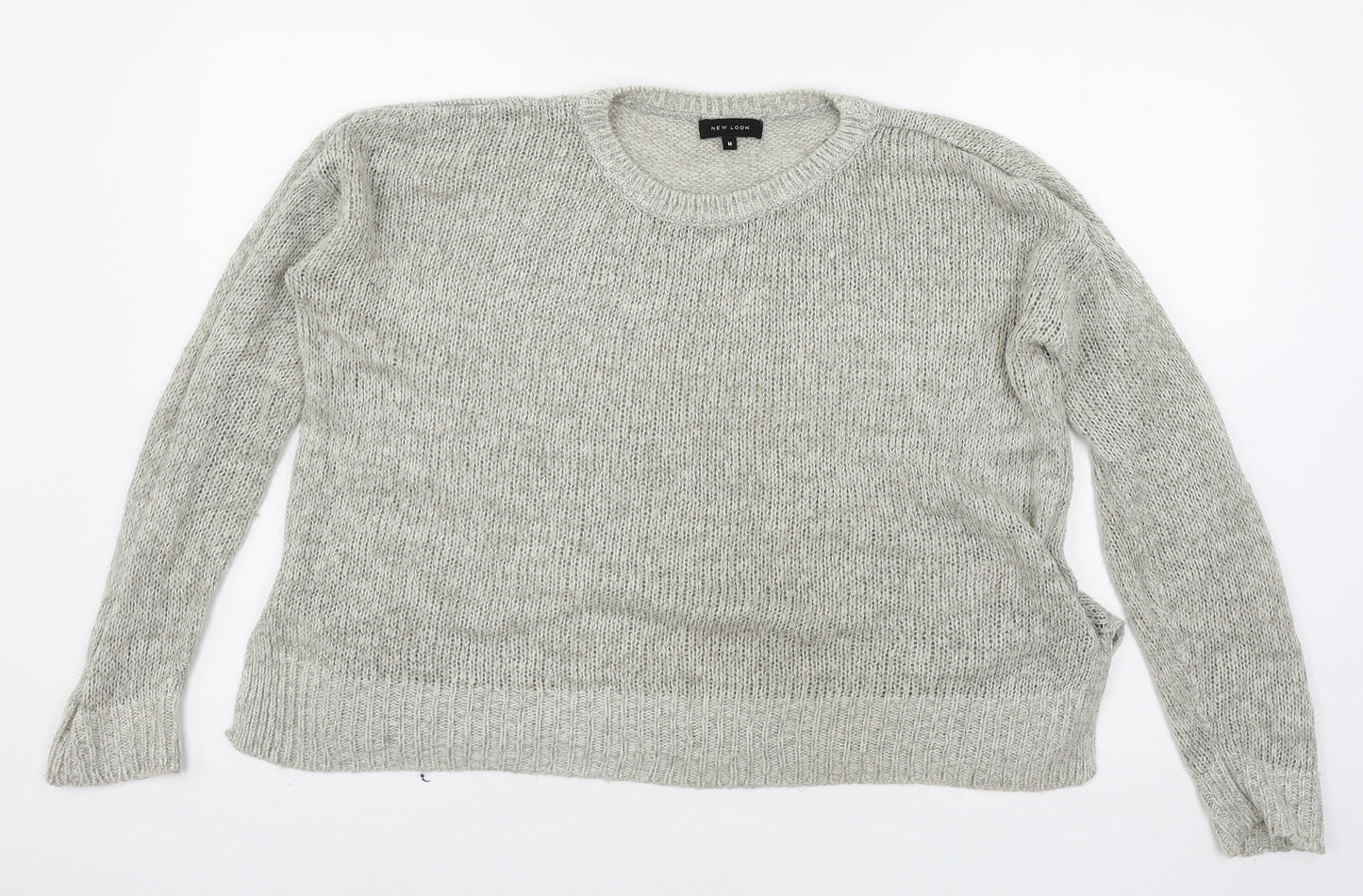 New Look Womens Grey  Knit Pullover Jumper Size M