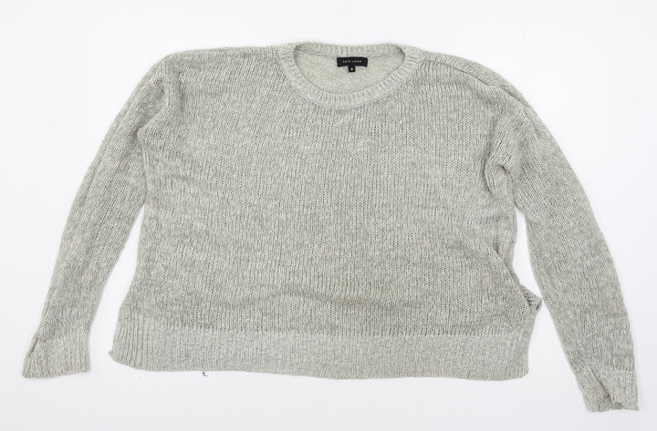 New Look Womens Grey  Knit Pullover Jumper Size M