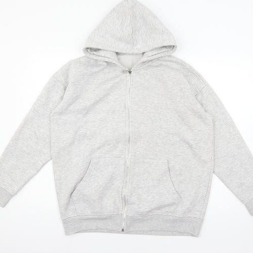 Boohoo Mens Grey  Jersey Full Zip Hoodie Size S